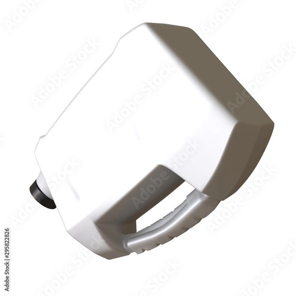 Fototapeta Lubricating oil bottle on white background. 3D rendering of excellent quality in high resolution. It can be enlarged and used as a background or texture.