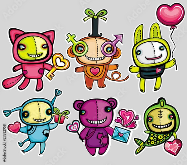 Obraz Valentine's day vector animals