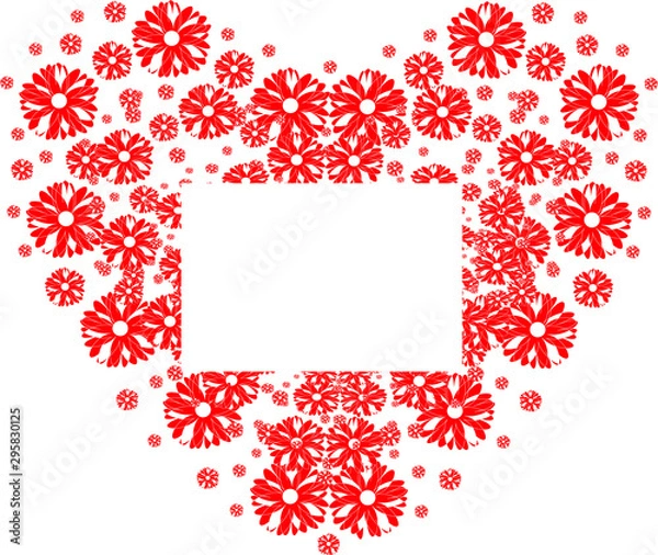 Obraz red floral frame