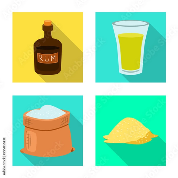 Fototapeta Isolated object of natural and production logo. Set of natural and tropical stock symbol for web.