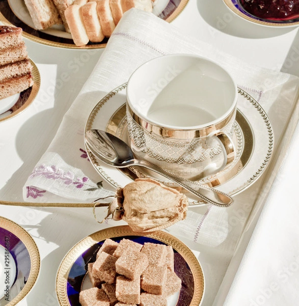 Obraz breakfast tray with coffee cup