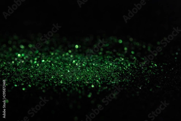 Obraz green bokeh from carborundum on black background