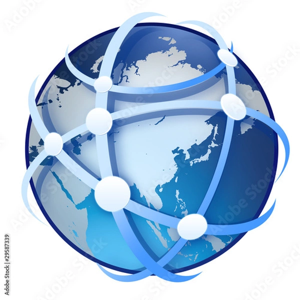 Fototapeta earth globe on white background