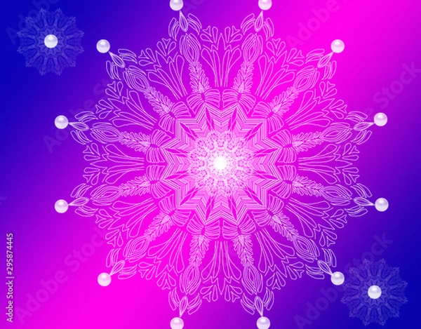 Obraz snowflake on red background