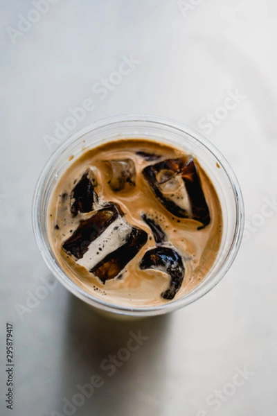 Obraz ice coffee, glass , flat lay