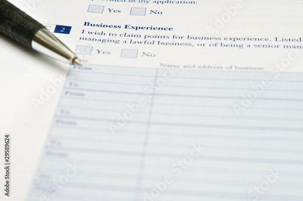 Obraz Application form