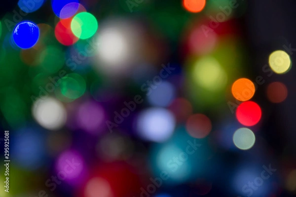 Obraz Blur Christmas lights. Circle Bokeh effect