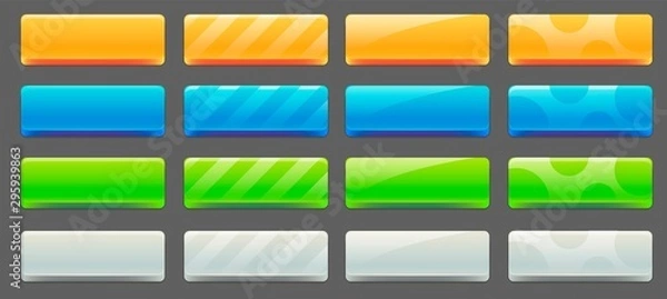 Fototapeta User interface colorful buttons set