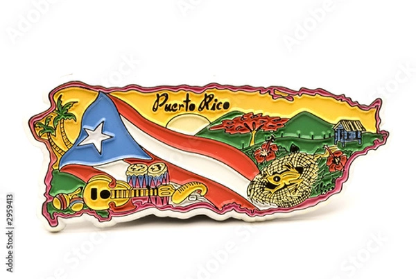 Obraz souvenir magnet of puerto rico in shape of the cou