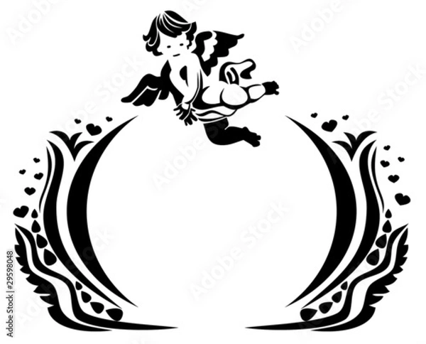 Obraz Abstract decorative frame with cherub