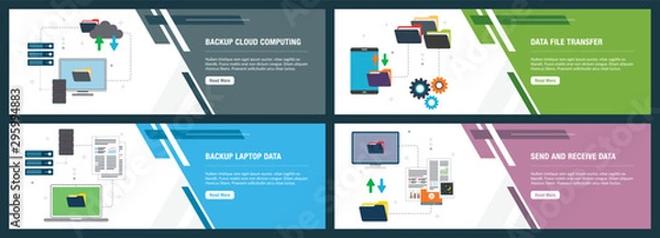 Fototapeta Backup data cloud computing