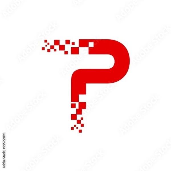 Obraz P pixel vector logo template