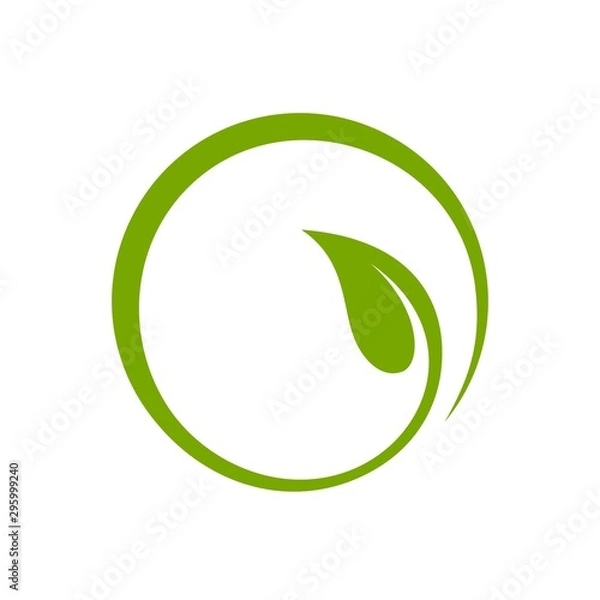 Obraz Leaf healthy circle vector logo