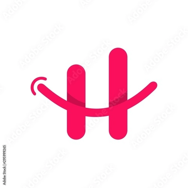 Obraz H smile vector logo template