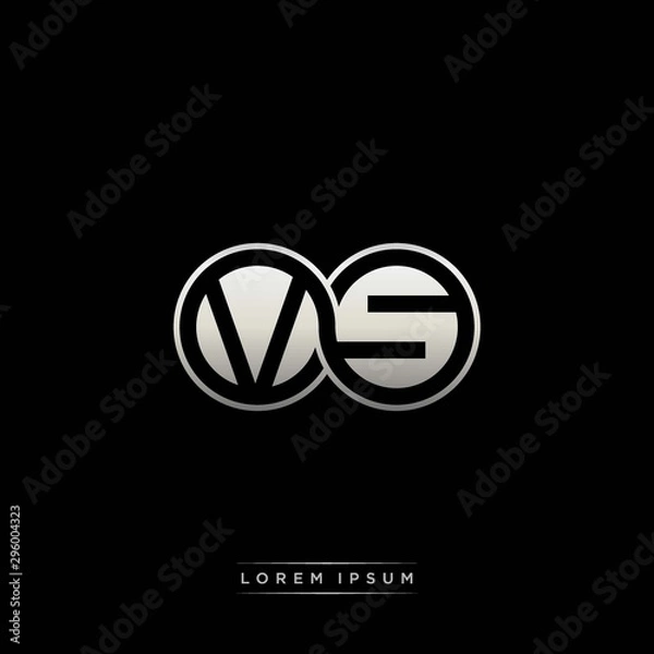 Fototapeta VS initial letter linked circle capital monogram logo modern template silver color version