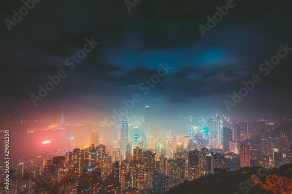 Fototapeta Hong Kong City Landscape view from The Peak