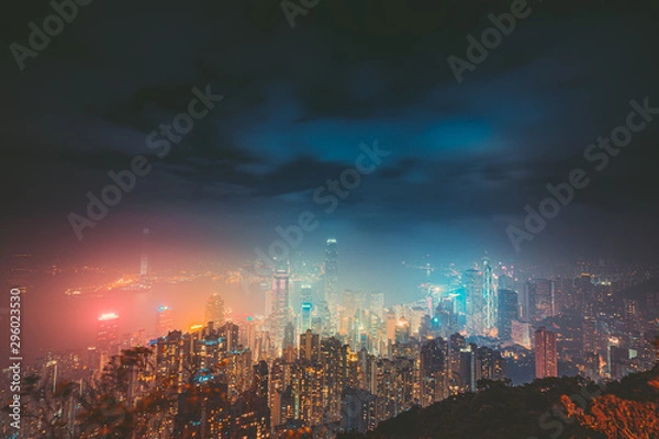 Fototapeta Hong Kong City Landscape view from The Peak