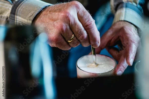 Obraz Old man with coffee