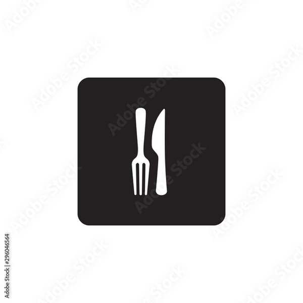Obraz Fork and knife restaurant icon symbol vector