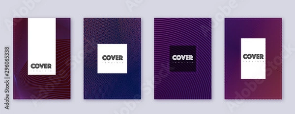 Fototapeta Hipster brochure design template set. Violet abstr