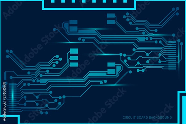 Fototapeta Abstract futuristic digital technology background. Circuit board design background. Vector illustration eps 10.