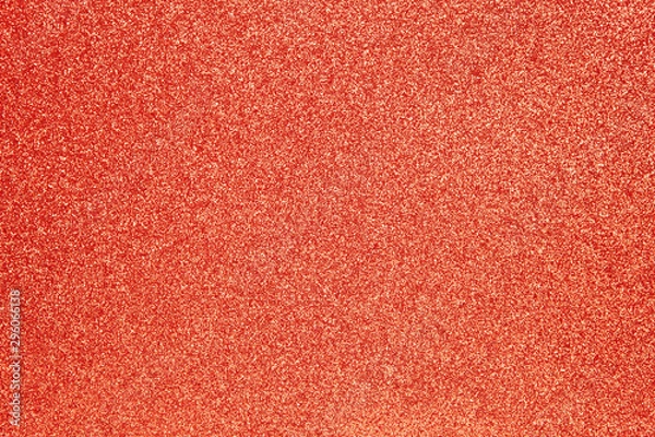 Fototapeta Red sparkling festive background, close-up. Copy space for text. Horizontal. Celebration, holidays, sales, fashion concept, harvesting for mock up