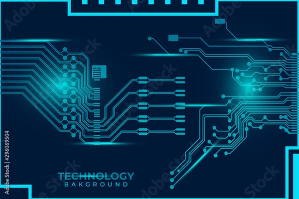 Fototapeta Abstract futuristic digital technology background. Circuit board design background. Vector illustration eps 10.