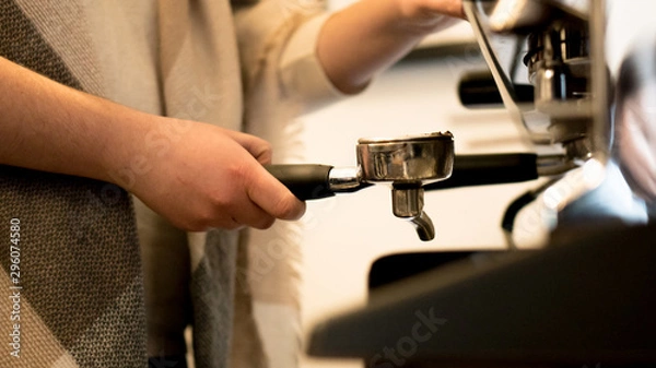 Obraz Barista with express