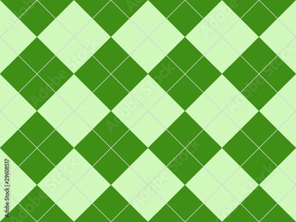 Fototapeta Seamless argyle pattern in green rhombuses