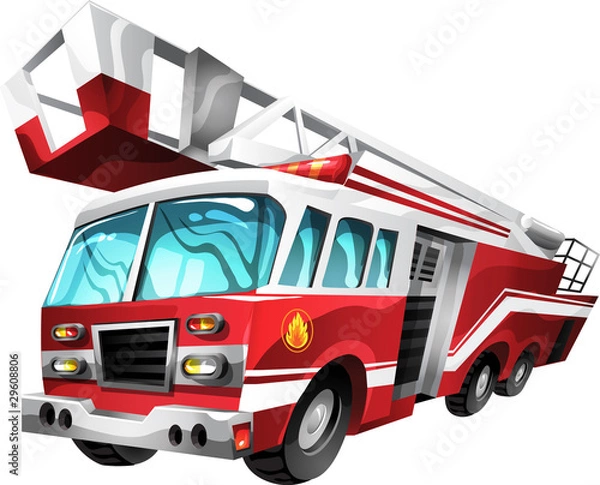 Obraz Cartoon Fire Truck