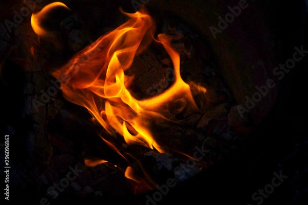 Fototapeta fire on black background