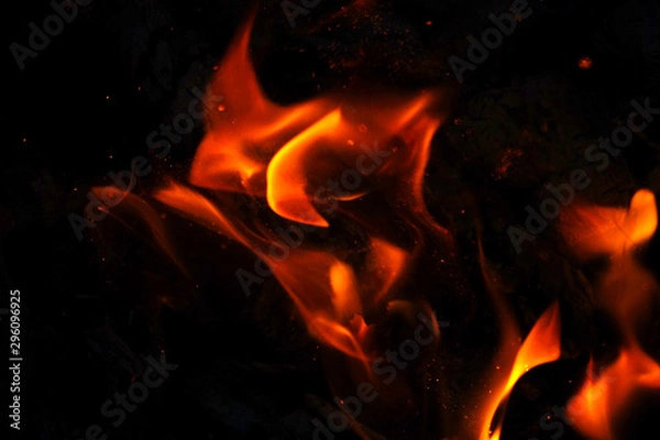 Fototapeta fire in the fireplace огонь