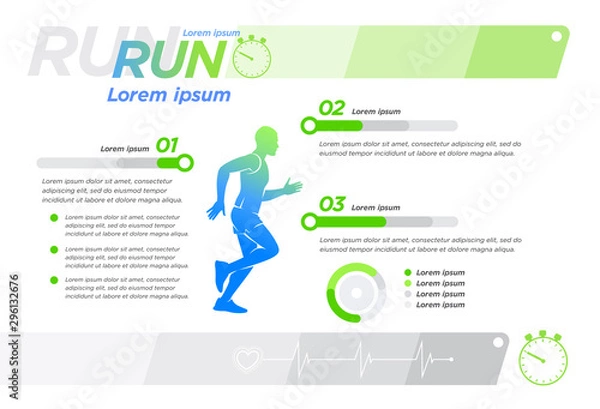 Fototapeta Runner Design presentation Infographic and text work page