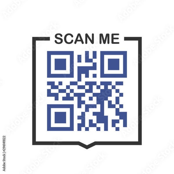Obraz QR code for smartphone. Inscription scan me with smartphone icon. Qr code for payment. Vector illustration