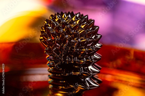 Obraz Ferrofluid magnetised on a screw