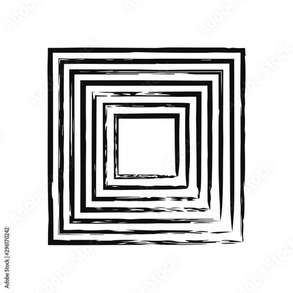 Fototapeta Vector pattern with squres. Black and white texture.