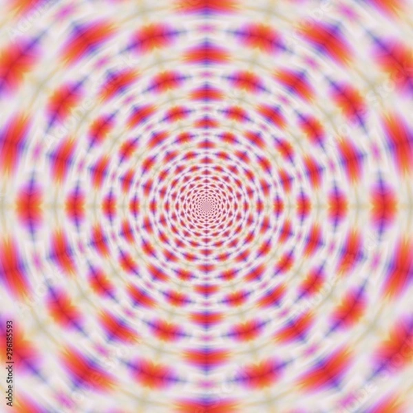 Fototapeta Colorful digital graphic kaleidoscope symmetry mandala style in laser light trial pattern, Tie Dye , spiderweb art abstract background for art projects, banner, business,   card, 3D, template