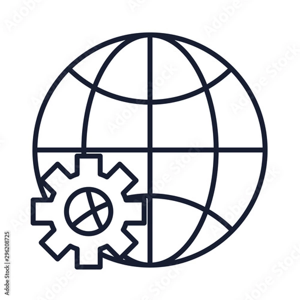 Fototapeta Isolated global sphere line vector design