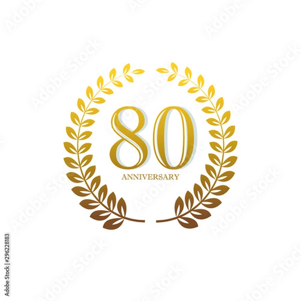 Obraz 80 Year Anniversary Vector Template Design Illustration