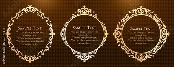 Fototapeta 装飾デザイン　美しい額　フレームデザイン　テンプレート　アンティーク　ビンテージ　ラグジュアリー