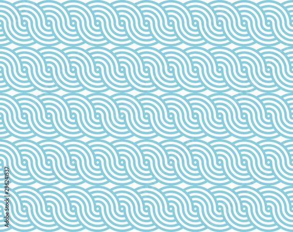 Obraz Blue ocean wave Background pattern seamless tiles. Use for design.