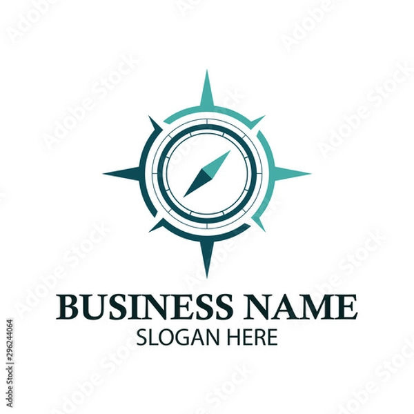 Fototapeta simple compass vector logo design illustration inspiration template