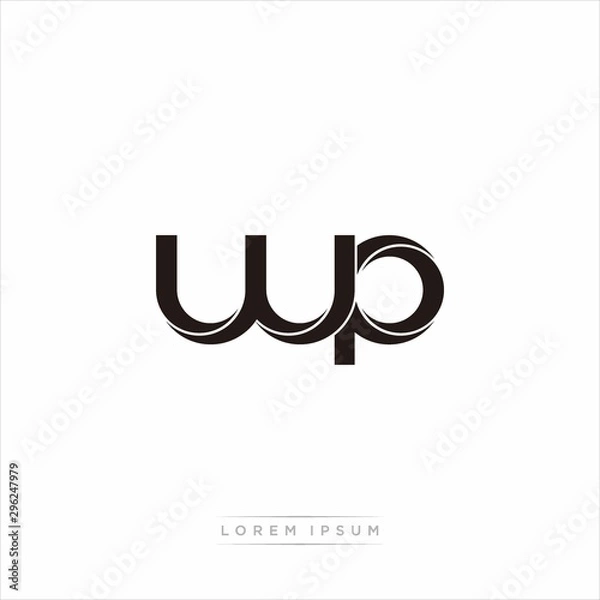 Fototapeta wp Initial Letter Split Lowercase Modern Monogram linked outline rounded logo