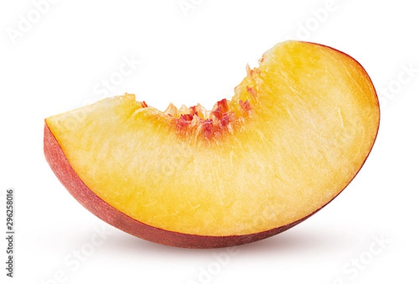 Fototapeta Ripe peach fruit slice