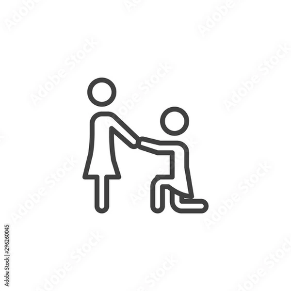 Fototapeta Lesbian marriage proposal vector icon. filled flat sign for mobile concept and web design. Girlfriends relationship glyph icon. Symbol, logo illustration. Vector graphics