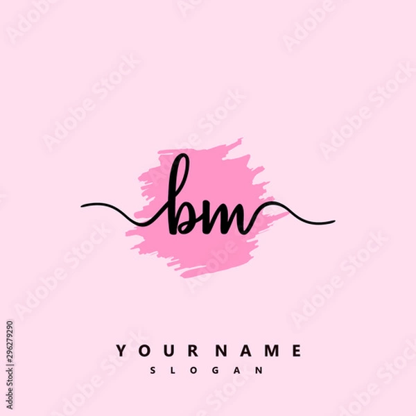 Fototapeta BM Initial handwriting logo vector	