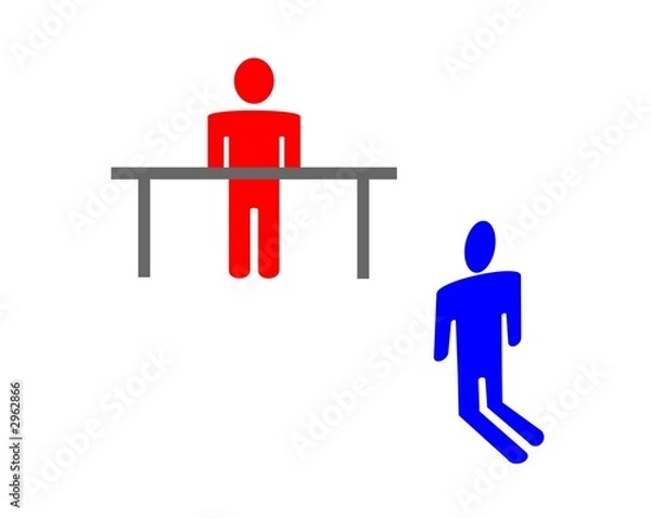 Obraz kneeling man illustration