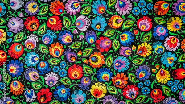 Fototapeta Seamless pattern with flowers