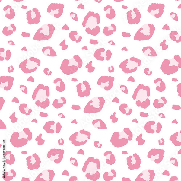 Obraz Leopard pink pattern. Vector design in pop art style.