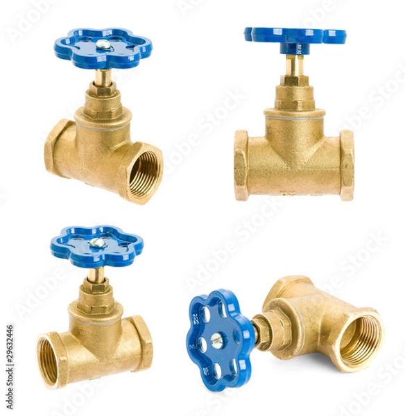 Obraz Water valve isolated on white background
